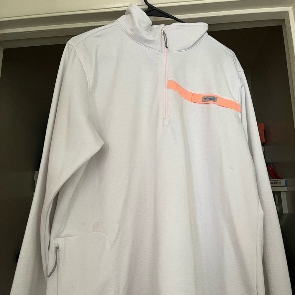 Columbia White jacket with Peach Detail